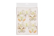 PICK BUTTERFLY ON CLIP YELLOW MIX P/10 5-8CM