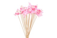 STICK-INS BIRD ON STICK PINK 11X4X50CM SET OF 25