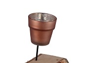 TEA LIGHT MATT BRONZE ON STICK 7X7CM (+STOK L15CM)