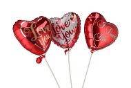 PICS DE DÉCORATION BALLON 18CM LOVE L57CM (ASSORTIMENT NO.3) PAR PIÈCE