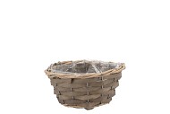 WICKER KORBSCHALE RUND GRAU 16X8CM