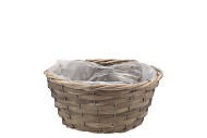 WICKER KORBSCHALE RUND GRAU 22X10CM