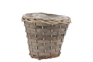 WICKER KORBTOPF RUND GRAU 16X14CM