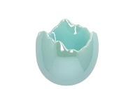 EASTER EGG PEARL BLUE POT 12X11CM