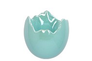 EASTER EGG PEARL BLUE POT 13X13CM