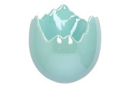 EASTER EGG PEARL BLUE POT 17X17CM