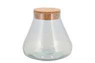 GLASS MILK BOTTLE ROCA CLEAR CORK 17X17CM