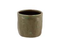 IRON STONE GREEN GLAZED POT 9X8CM NM