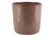 IRON STONE OLD PINK GLAZED POT 24X23CM NM