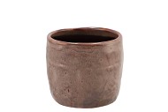 IRON STONE OLD PINK GLAZED POT 9X8CM NM