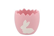 EASTER RABBIT POT PINK 11X11X10,5CM NM