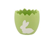 EASTER RABBIT POT GREEN 11X11X10,5CM NM