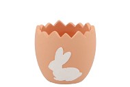 EASTER RABBIT POT ORANGE 11X11X10,5CM NM