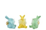 EASTER FLUFFY BUNNY SMALL BLUE ASS P/1 8X7X7CM