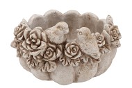 CONCRETE ANTIQUE PUMPKIN BIRD BOWL ROUND 27X24X16CM NM