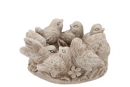 CONCRETE ANTIQUE BIRD BOWL ROUND 22X21X11CM NM