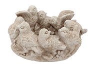 CONCRETE ANTIQUE BIRD BOWL ROUND 26X25X13CM NM