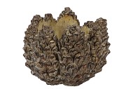 CONCRETE NATURAL PINECONE POT ROUND EDGE 19X19X13CM NM