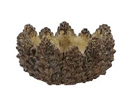 CONCRETE NATURAL PINECONE BOWL ROUND EDGE 22X22X11CM