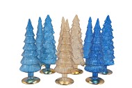 TWINKLE BLUE/GOLD GLASS TREE  ASS 9X25CM