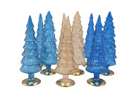 TWINKLE BLUE GLASS TREE METALLIC ASS 9X30CM NM