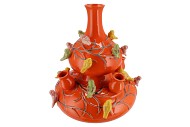 BIRD VASE ORANGE BUBBLES 33X37CM NM