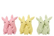 FARM PASTEL GREEN RABBIT FAMILY ASS 19X13X24CM NM