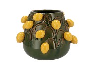 FRUIT LEMON GREEN POT 24X19CM NM