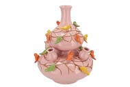 BIRD VASE LIGHT PINK BUBBLES 33X37CM NM