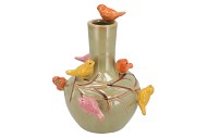 BIRD VASE PISTACHE TUBE 26X33CM NM