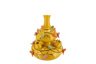 BIRD VASE YELLOW BUBBLES 23X25CM NM