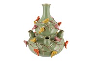 BIRD VASE PISTACHE BUBBLES 28X32CM NM