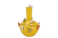 BIRD VASE YELLOW TUBE 20X25CM NM