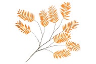 SILK PALM LEAF ORANGE 150CM NM