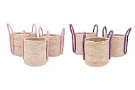 VENICE PINK/LILA BASKET HANDLES SET 3 35X28/32X26/26X25 NM