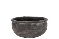 GAMLA GREY BOWL STRUCTURE STRIPE 25X25X15CM