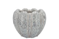 INGA GREY POT ROUND ACTIVE GLAZE 18X18X14CM