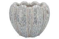 INGA GREY POT ROUND ACTIVE GLAZE 32X32X26CM