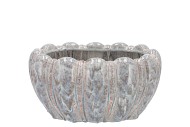 INGA GREY POT OVAL ACTIVE GLAZE 26X17X13CM