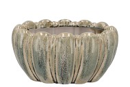 INGA GREEN POT OVAL ACTIVE GLAZE 29X20X15CM