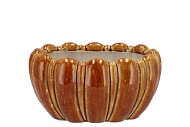 INGA BROWN POT OVAL ACTIVE GLAZE 26X17X13CM