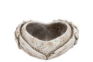 CONCRETE HEART TOP WINGS PLANTER STRAIGHT 24X22X8CM NM