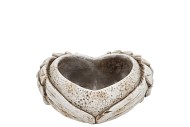 CONCRETE HEART TOP WINGS PLANTER STRAIGHT 21X19X8CM