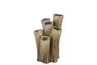 INGA BARRIER GREEN VASE TUBE ACTIVE GLAZE 15X12X21CM