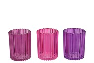 ROMAN SKY PURPLE MIX GLASS CANDLE HOLDER ASS 8X8X10CM NM