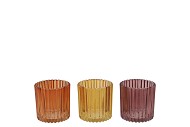 ROMAN AUTUMN SPICES MIX GLASS CANDLE HOLDER ASS 8X8X8CM