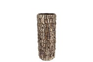 NEPAL IRON POT BIRCH MOSAIC 11X11X26CM