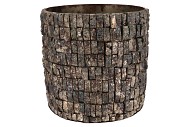 NEPAL IRON POT BIRCH MOSAIC 33X33X32M