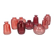 DAYAH RED MIX GLASS BOTTLE SET 3 7X11CM