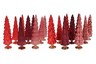 TWINKLE RED MIX GLASS TREE MATT ASS 9X35CM